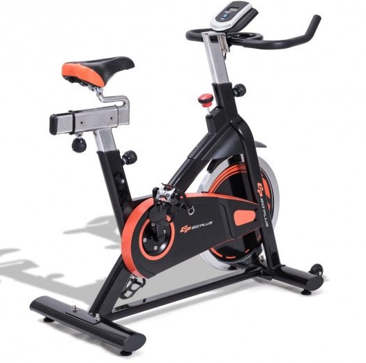 COSTWAY - Indoor Fixed Aerobic Fitness Exercise Bicycle with Flywheel and LCD Display - Relaxacare