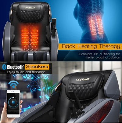 COSTWAY - JL10005WL - 3D SL Track Thai Stretch Zero Gravity Full Body Massage Chair Recliner - Relaxacare