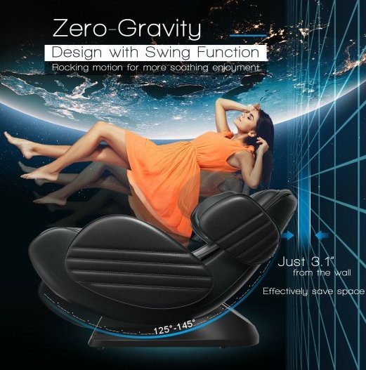 COSTWAY - JL10007WL-DK - 3D Massage Chair Recliner with SL Track & Zero Gravity - Relaxacare