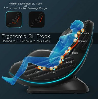 COSTWAY - JL10007WL-DK - 3D Massage Chair Recliner with SL Track & Zero Gravity - Relaxacare