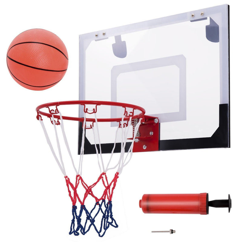 Costway-Over-The-Door Mini Basketball Hoop Includes Basketball & Hand Pump - Relaxacare