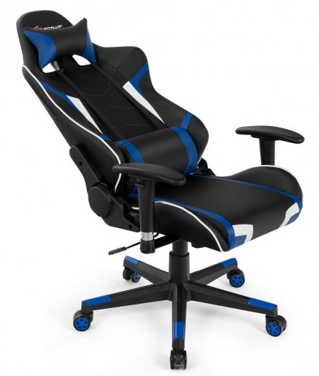COSTWAY - Reclining Swivel Massage Gaming Chair with Lumbar Support - Relaxacare