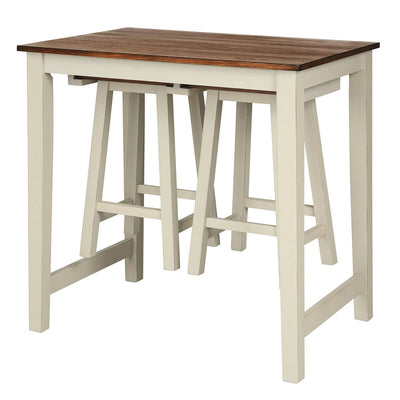 Counter Height Pub Table with 2 Saddle Bar Stools - Relaxacare