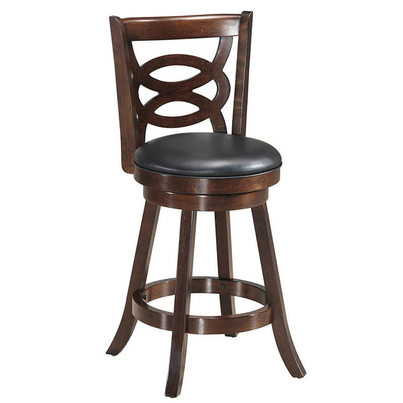 Counter Height Upholstered Espresso Swivel Dining Chair with Cushion Seat-24 Inch - Relaxacare