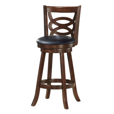 Counter Height Upholstered Espresso Swivel Dining Chair with Cushion Seat-29 Inch - Relaxacare