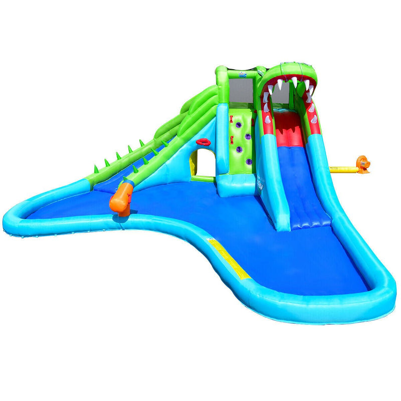 Crocodile Themed Inflatable Dual Slide Bounce House Without Blower - Relaxacare