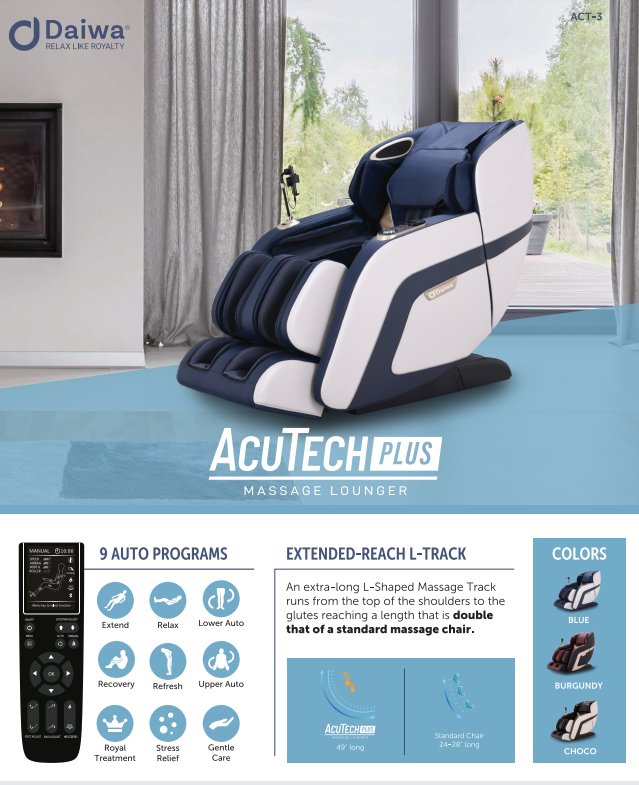 Daiwa - AcuTech Plus Massage Chair - Relaxacare