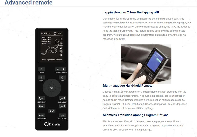 DAIWA - Pegasus Massage Chair - Relaxacare