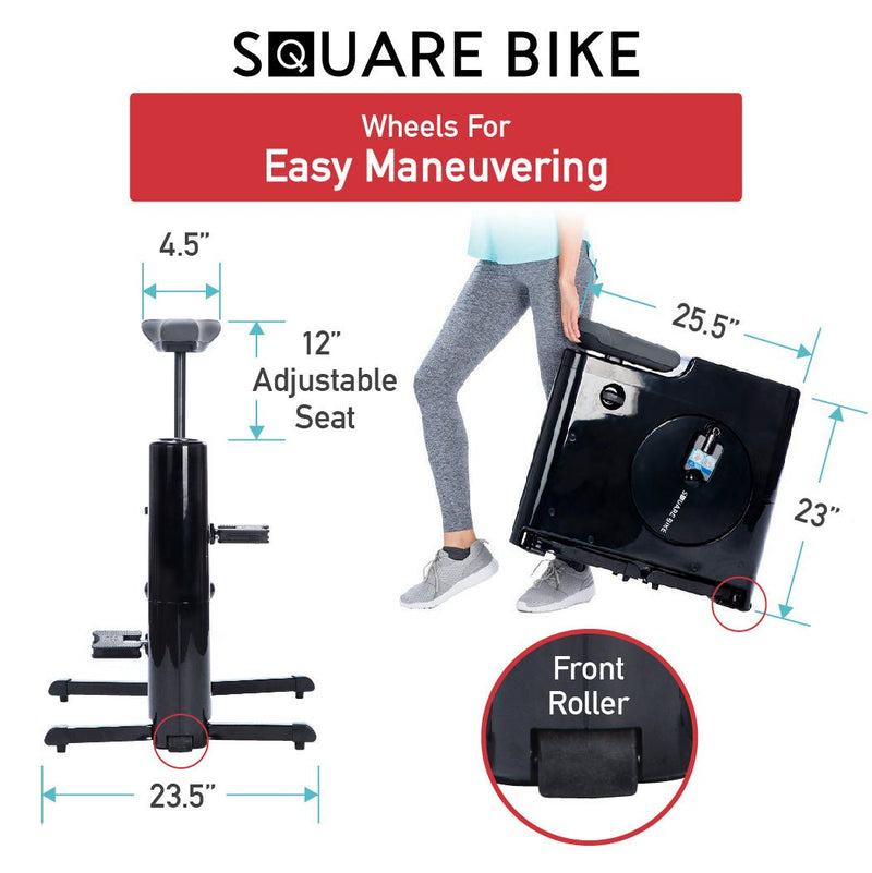 DAIWA - Square Bike Compact Exercise Bike with 8 Levels of Magnetic Resistance - Relaxacare