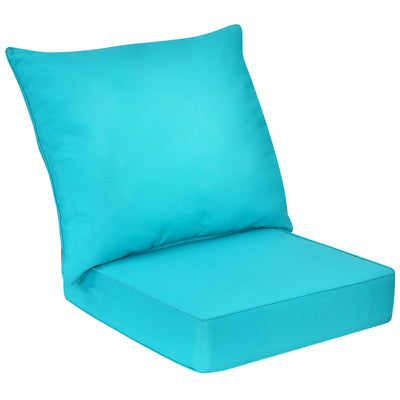 Deep Seat Chair Cushion Pads Set with Rope Belts for Indoor and Outdoor-Turquoise - Relaxacare