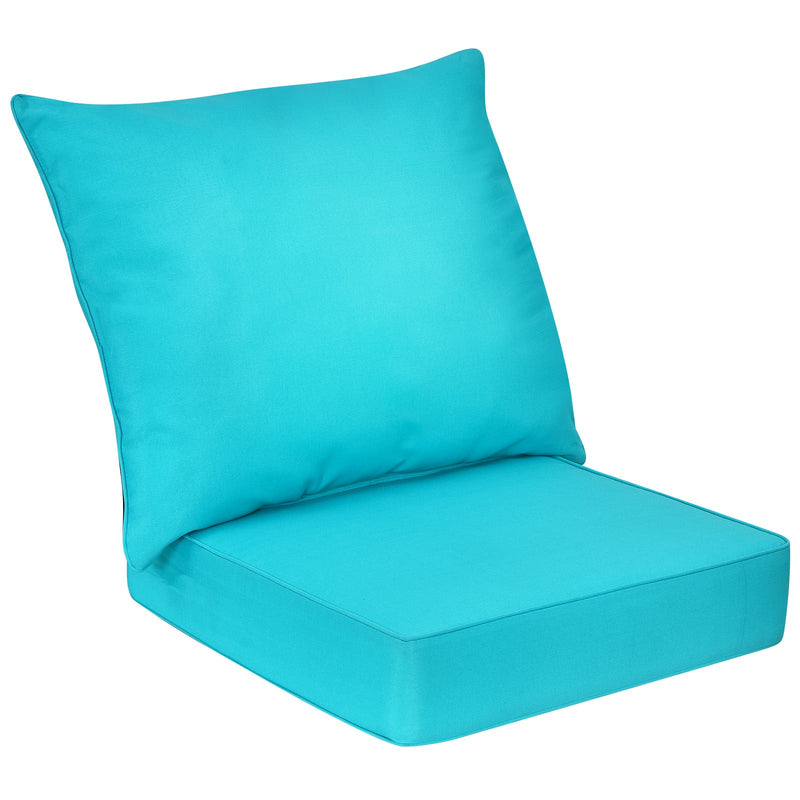 Deep Seat Chair Cushion Pads Set with Rope Belts for Indoor and Outdoor-Turquoise - Relaxacare