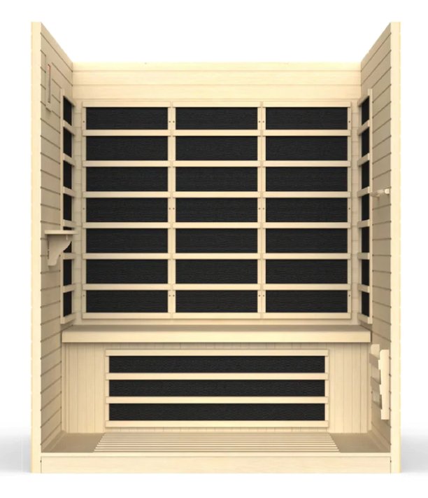 Demo Unit - Dynamic Vila FAR Ultra Low EMF Infrared Sauna with Hemlock Wood - 3 Person - DYN-6315-02 - Relaxacare