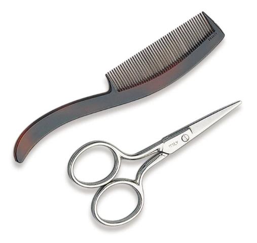 Denco - Mustache Scissors & Comb - Relaxacare