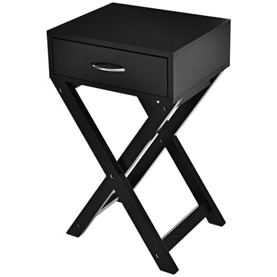 Design Sofa Side Table with X-Shape Drawer for Living Room Bedroom - Relaxacare