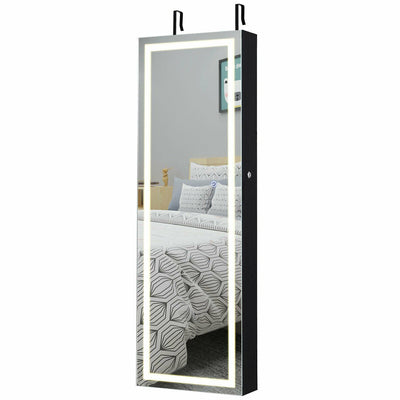 Door Wall Mount Jewelry Cabinet with Touch Screen Mirror - Relaxacare