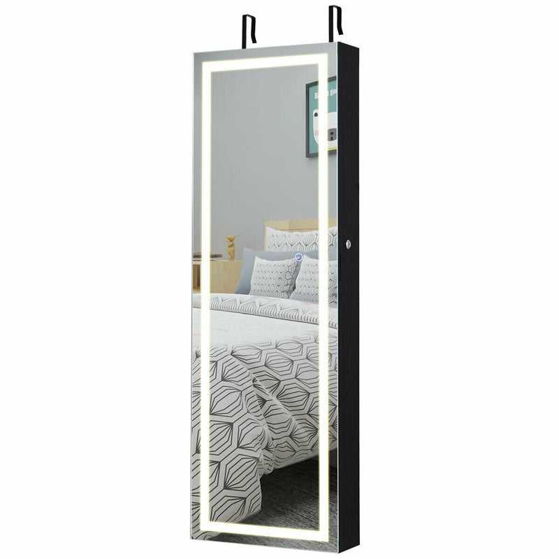 Door Wall Mount Jewelry Cabinet with Touch Screen Mirror - Relaxacare