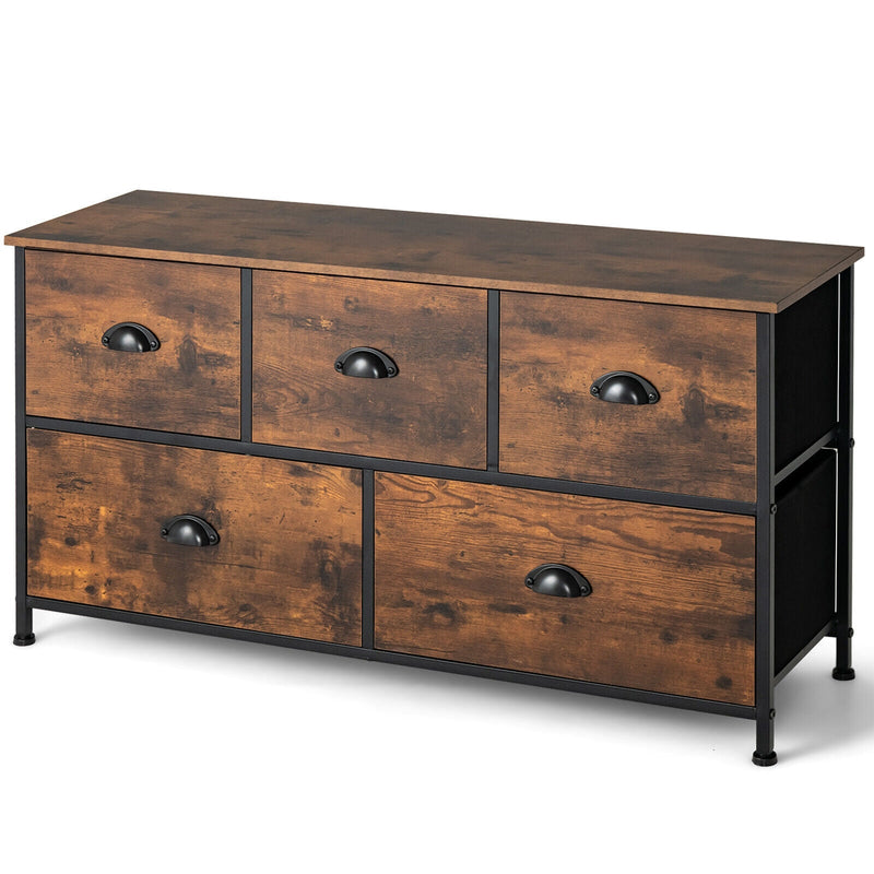 Dresser Organizer with 5 Drawers and Wooden Top - Relaxacare