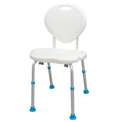 DRIVE MEDICAL - Adjustable Bath and Shower Chair with Non-Slip Comfort Seat and Backrest, White - Relaxacare