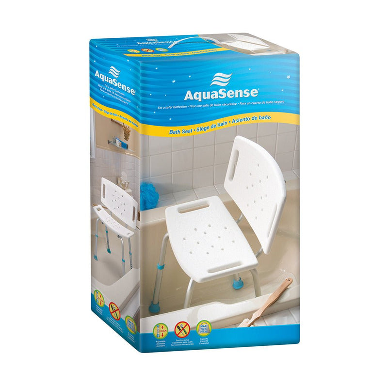 DRIVE MEDICAL - Adjustable Bath and Shower Chair with Non-Slip Seat and Backrest, White - Relaxacare