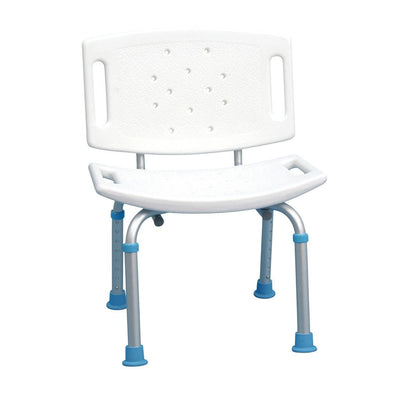 DRIVE MEDICAL - Adjustable Bath and Shower Chair with Non-Slip Seat and Backrest, White - Relaxacare