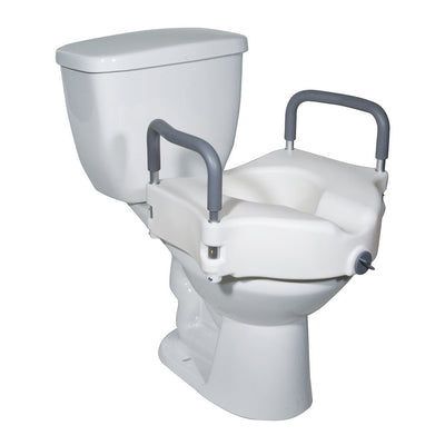 DRIVE MEDICAL -Elevated Raised Toilet Seat with Removable Padded Arms, Standard Seat - Relaxacare