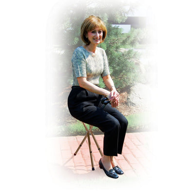 DRIVE MEDICAL - Folding Lightweight Cane Seat, Adjustable Height - Relaxacare