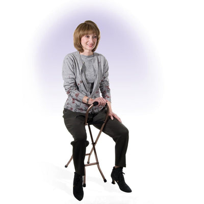 DRIVE MEDICAL - Folding Lightweight Cane with Sling Style Seat - Relaxacare
