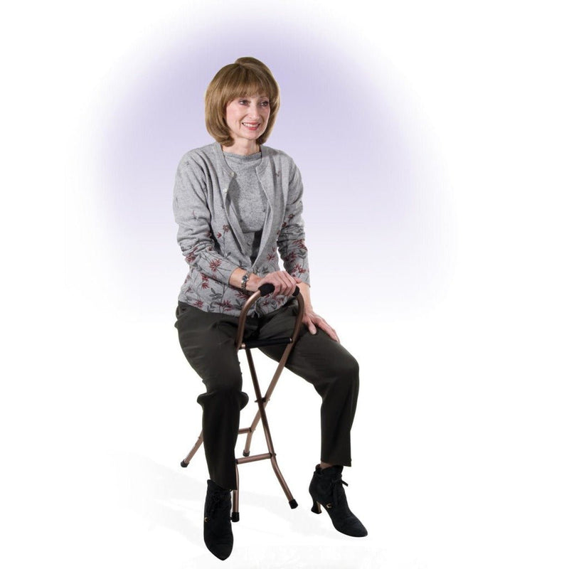 DRIVE MEDICAL - Folding Lightweight Cane with Sling Style Seat - Relaxacare