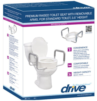DRIVE MEDICAL - Premium Seat Riser with Removable Arms, Elongated Seat - Relaxacare