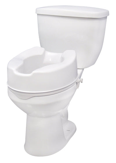 DRIVE MEDICAL - Raised Toilet Seat with Lock, Standard Seat, 6" or 4" - Relaxacare