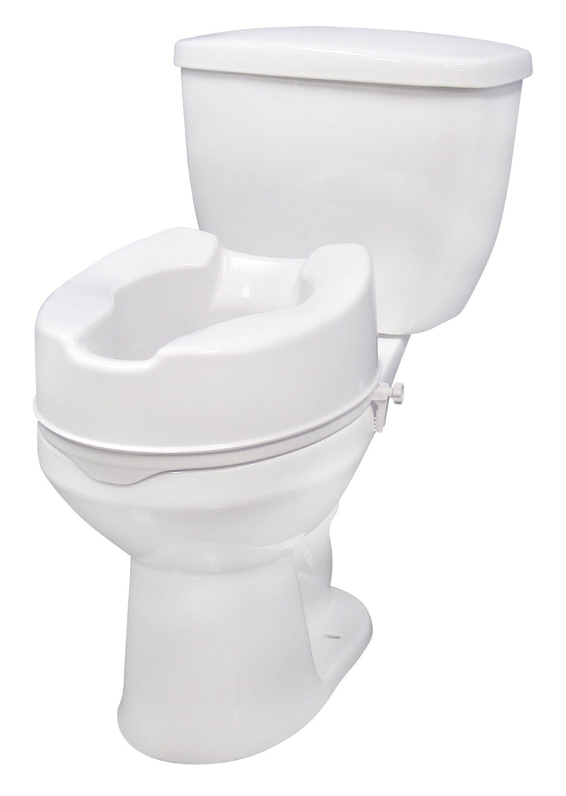 DRIVE MEDICAL - Raised Toilet Seat with Lock, Standard Seat, 6" or 4" - Relaxacare