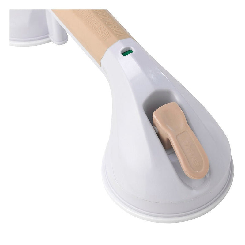 DRIVE MEDICAL - Suction Cup Grab Bar, 12", White and Beige - Relaxacare