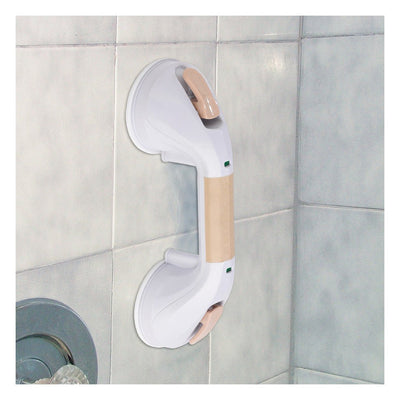 DRIVE MEDICAL - Suction Cup Grab Bar, 12", White and Beige - Relaxacare