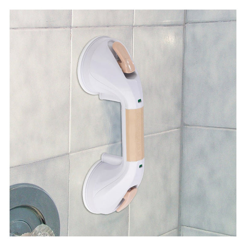 DRIVE MEDICAL - Suction Cup Grab Bar, 12", White and Beige - Relaxacare