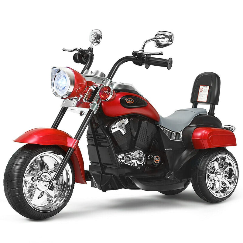 Electric 3 Wheel Kids Ride-on Motorcycle-Red - Relaxacare