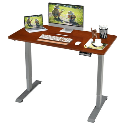 Electric Height Adjustable Standing Desk with Memory Controller-Brown - Relaxacare