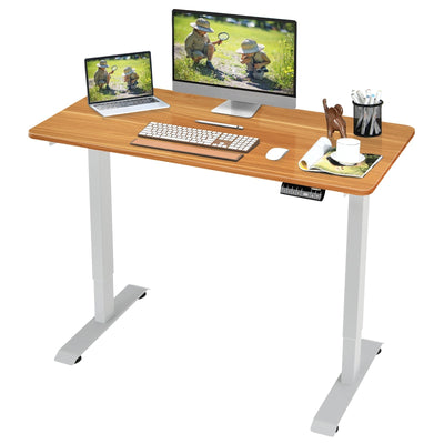 Electric Height Adjustable Standing Desk with Memory Controller-Coffee - Relaxacare