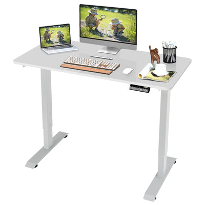 Electric Height Adjustable Standing Desk with Memory Controller-White - Relaxacare