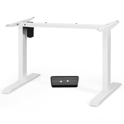 Electric Sit to Stand Adjustable Desk Frame with Button Controller-White - Relaxacare