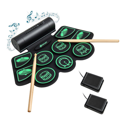 Electronic Drum Set with 2 Build-in Stereo Speakers for Kids - Relaxacare