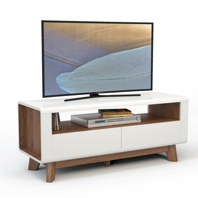 Entertainment Center with 2 Pull-Out Drawers and Open Compartment - Relaxacare