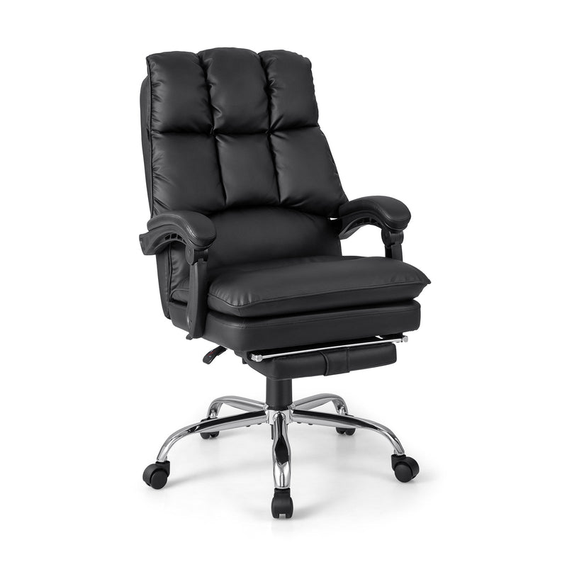 Ergonomic Adjustable Swivel Office Chair with Retractable Footrest - Relaxacare