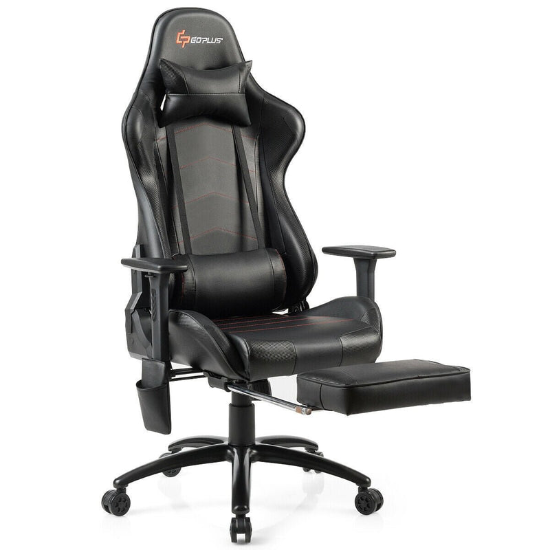 Ergonomic High Back PU Leather Massage Gaming Chair-Black - Relaxacare
