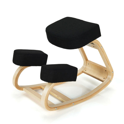 Ergonomic Kneeling Chair Rocking Office Desk Stool Upright Posture-Black - Relaxacare