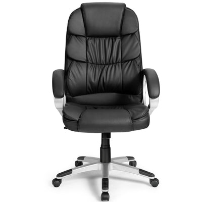 Ergonomic Office High Back Leather Adjustable Chair -Black - Relaxacare