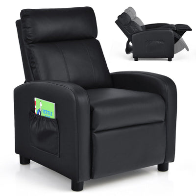 Ergonomic PU Leather Kids Recliner Lounge Sofa for 3-12 Age Group-Black - Relaxacare
