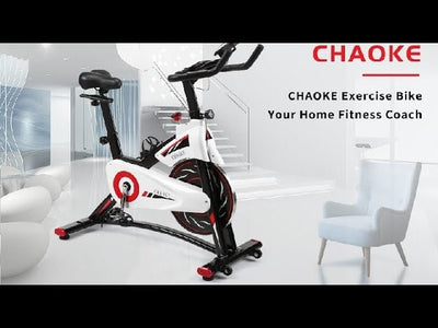 Exercise Bike, CHAOKE Indoor Cycling Bike, Stationary Bike Magnetic Resistance Whisper Quiet for Home Cardio Workout Heavy Flywheel & Comfortable Seat Cushion with Digital Monitor - Relaxacare