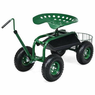 Extendable Handle Garden Cart Rolling Wagon Scooter - Relaxacare