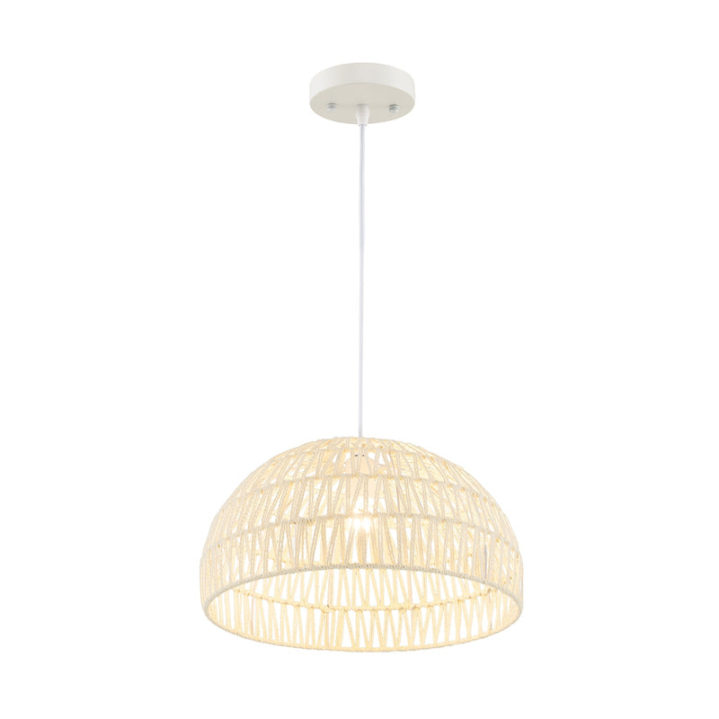 Farmhouse Rattan Pendant Lights with Adjustable Hanging Rope - Relaxacare