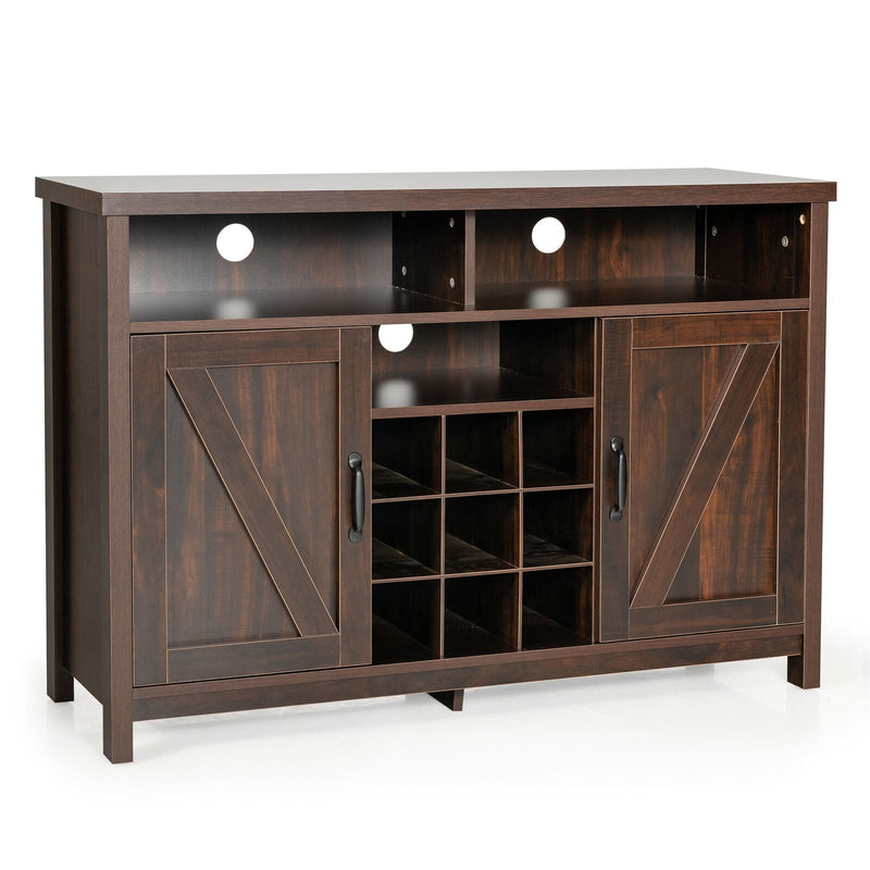 Farmhouse Sideboard with Detachable Wine Rack and Cabinets - Relaxacare